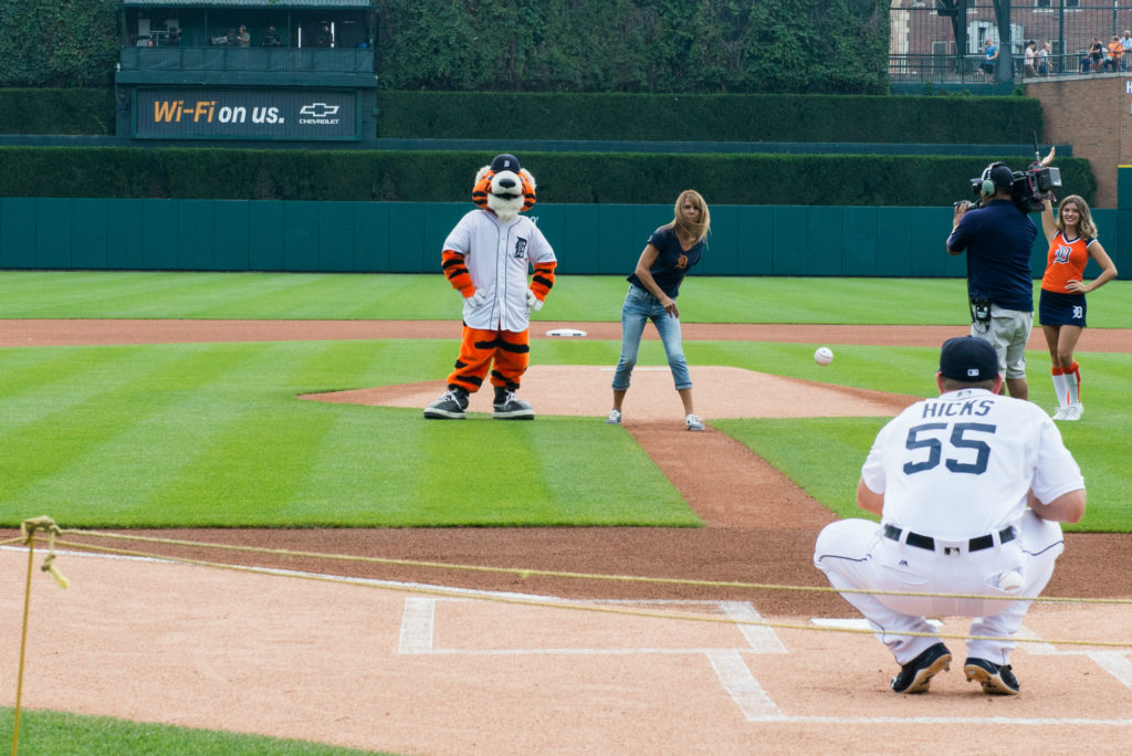 First pitch thrown at United Way Day at Comerica Park